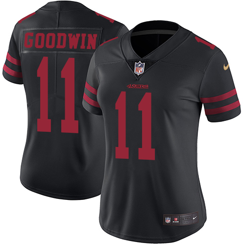 San Francisco 49ers Limited Black Women #11 Marquise Goodwin Alternate NFL Jersey San Francisco 49ers